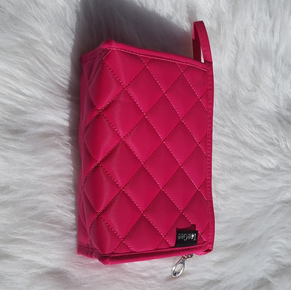 Fuschia Quilted Makeup Bag